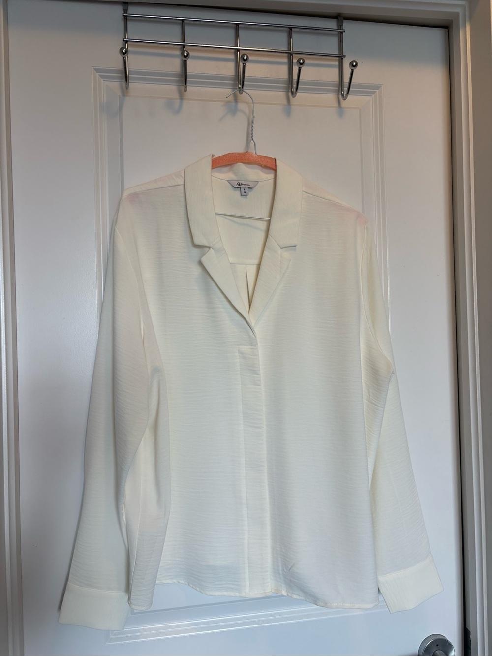 Cream Button-Front Blouse